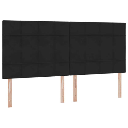 Letto con contenitore e materasso Nero 200 x 200 cm Velluto | homemem39