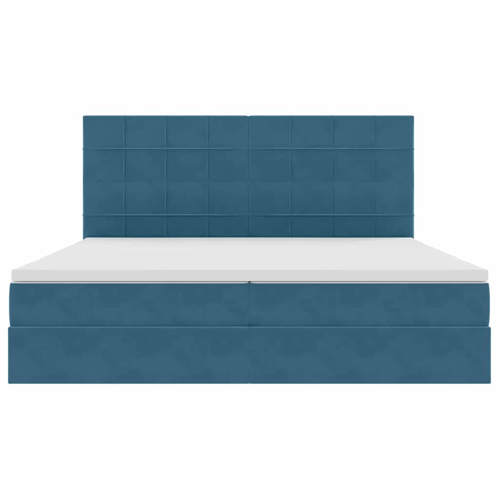 Letto con contenitore e materasso Blu Scuro 200 x 200 cm | homemem39