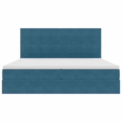 Letto con contenitore e materasso Blu Scuro 200 x 200 cm | homemem39