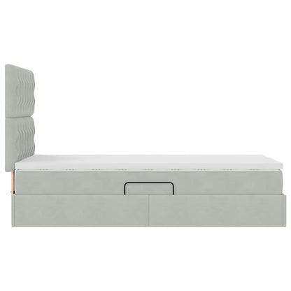 Letto con contenitore e materasso Grigio chiaro 90 x 190 cm | homemem39