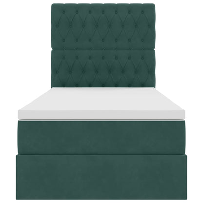 Letto con contenitore e materasso Verde Scuro 90 x 190 cm | homemem39
