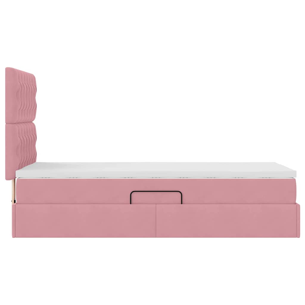 Letto con contenitore e materasso Rosa 90 x 190 cm Velluto | homemem39
