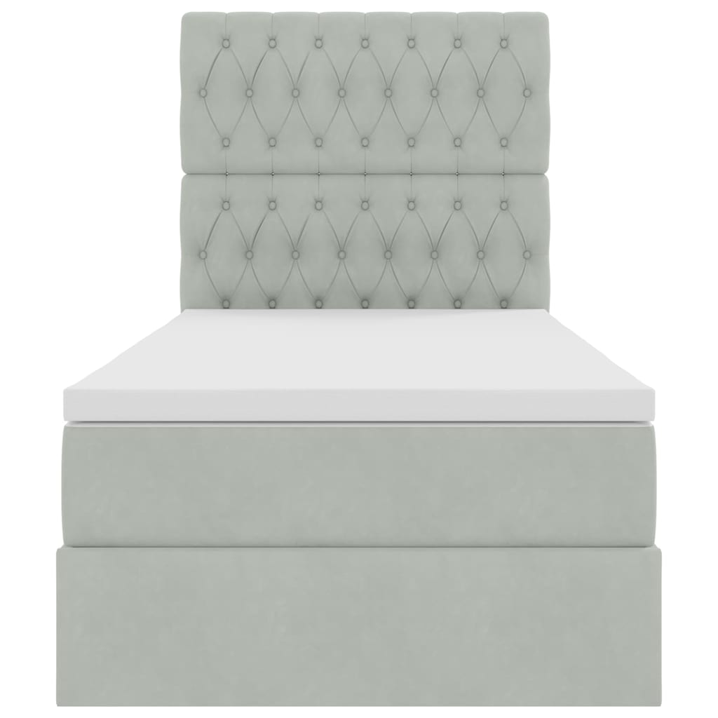 Letto con contenitore e materasso Grigio chiaro 90 x 200 cm | homemem39
