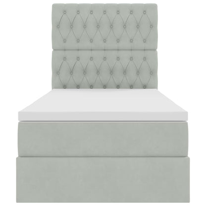 Letto con contenitore e materasso Grigio chiaro 90 x 200 cm | homemem39