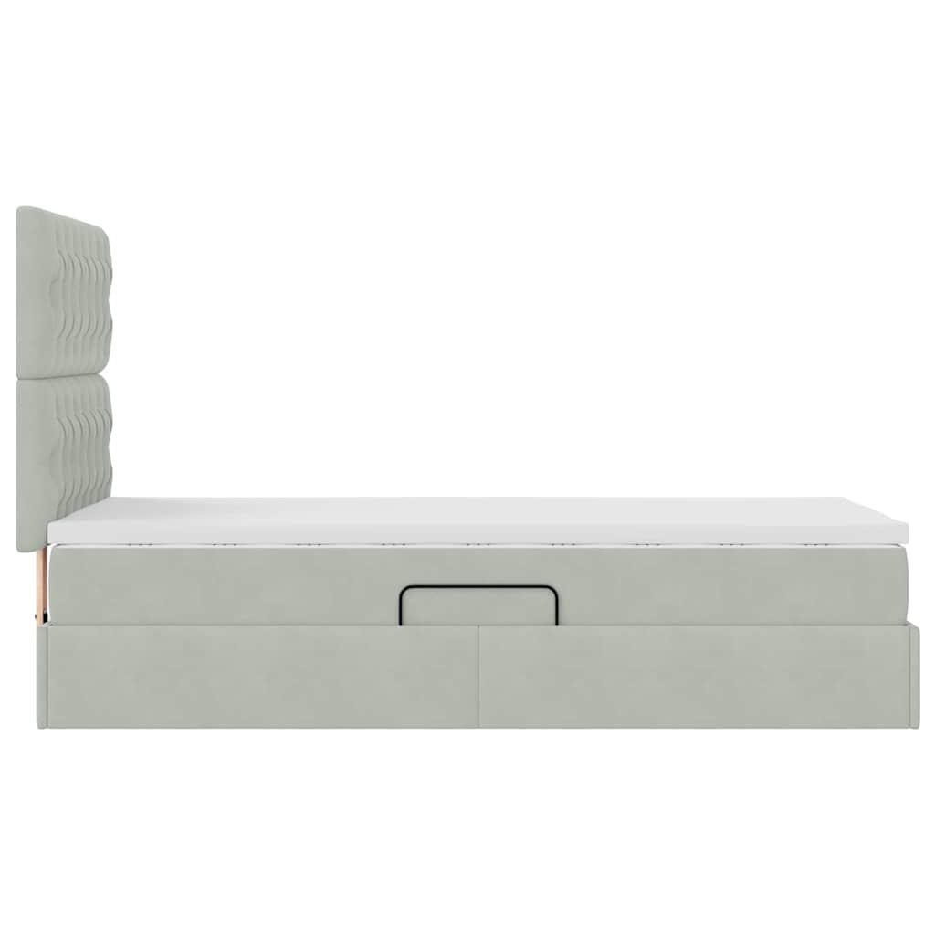 Letto con contenitore e materasso Grigio chiaro 90 x 200 cm | homemem39