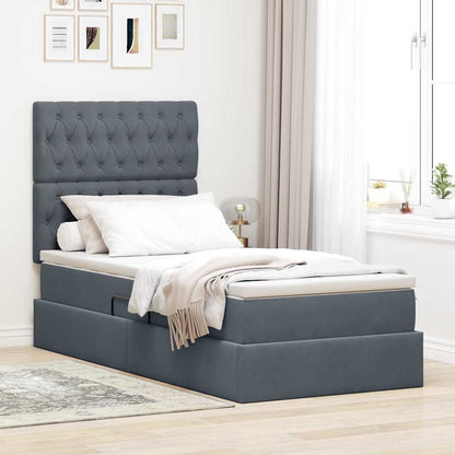 Letto con contenitore e materasso Grigio scuro 90 x 200 cm | homemem39