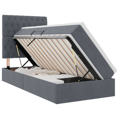 Letto con contenitore e materasso Grigio scuro 90 x 200 cm | homemem39