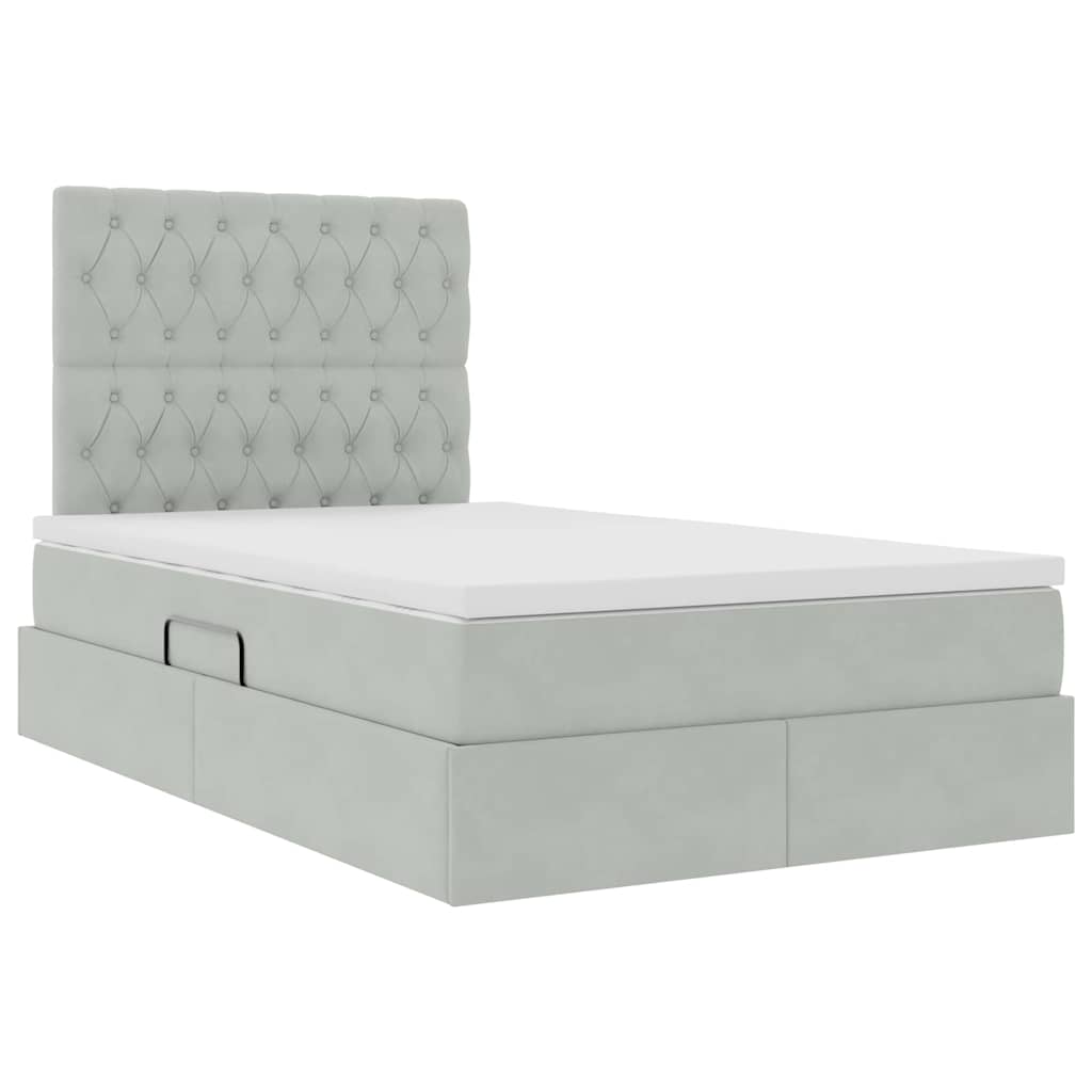 Letto con contenitore e materasso Grigio chiaro 120 x 190 cm | homemem39