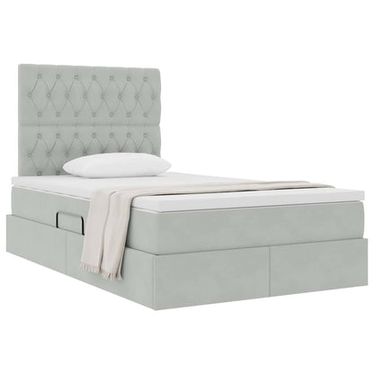 Letto con contenitore e materasso Grigio chiaro 120 x 190 cm | homemem39