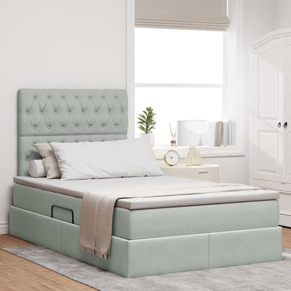 Letto con contenitore e materasso Grigio chiaro 120 x 200 cm | homemem39