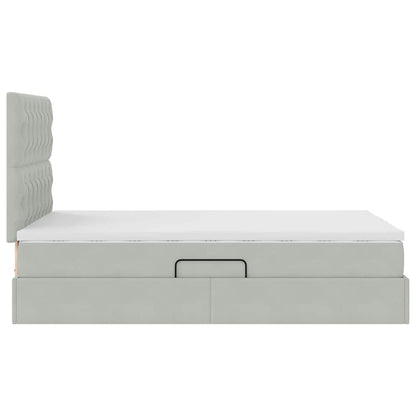 Letto con contenitore e materasso Grigio chiaro 120 x 200 cm | homemem39