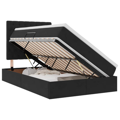 Letto con contenitore e materasso Nero 120 x 200 cm Velluto | homemem39