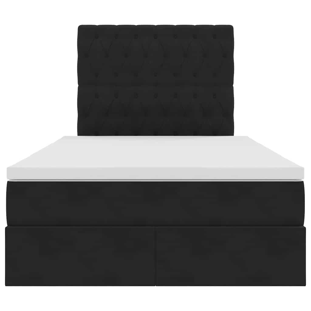 Letto con contenitore e materasso Nero 120 x 200 cm Velluto | homemem39