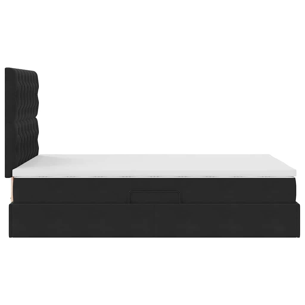 Letto con contenitore e materasso Nero 120 x 200 cm Velluto | homemem39