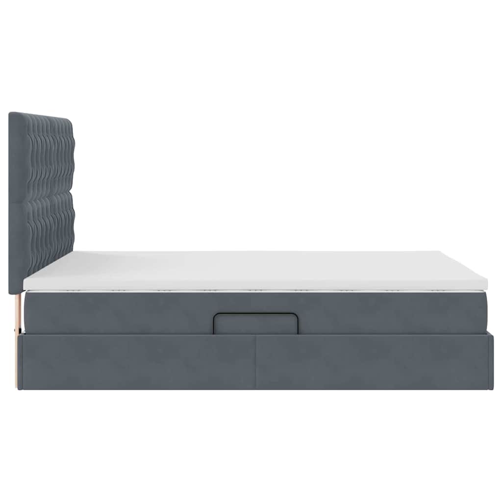 Letto con contenitore e materasso Grigio scuro 140 x 190 cm | homemem39