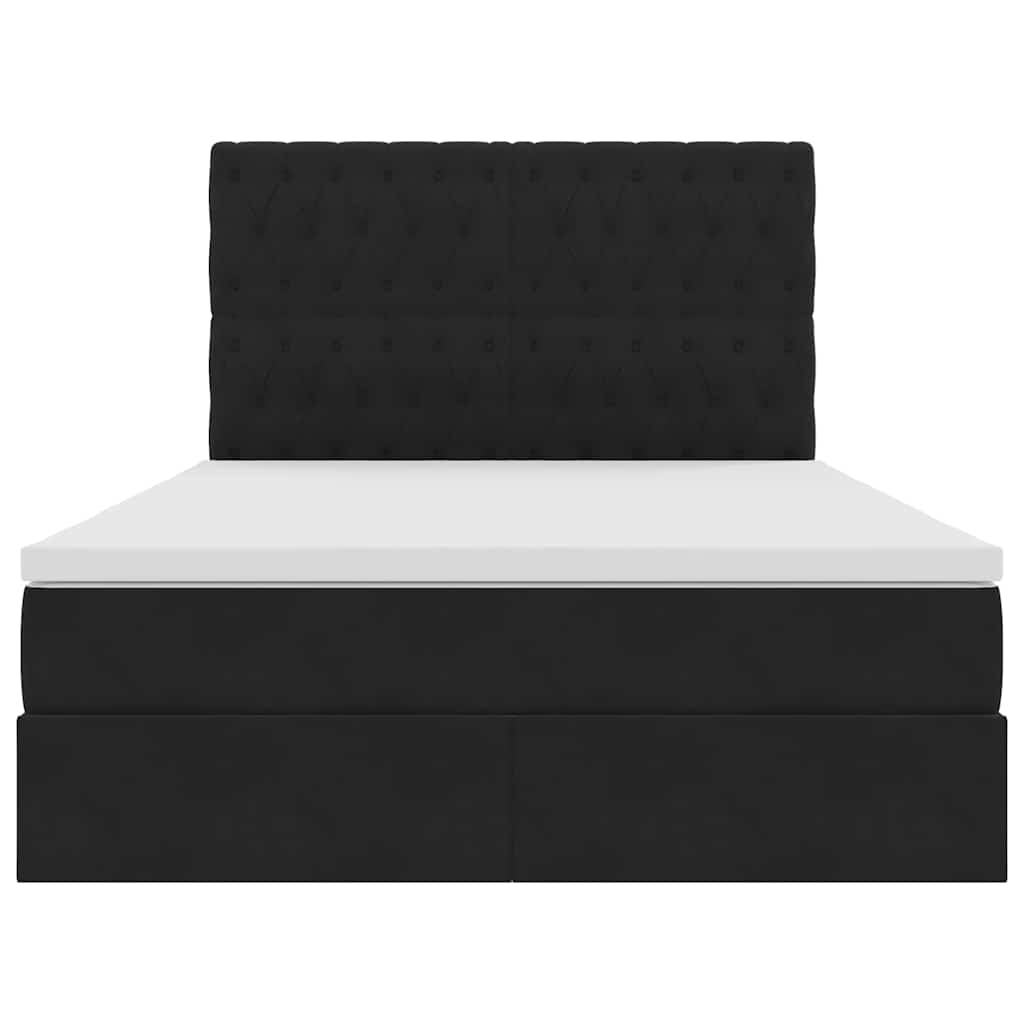 Letto con contenitore e materasso Nero 140 x 190 cm Velluto | homemem39