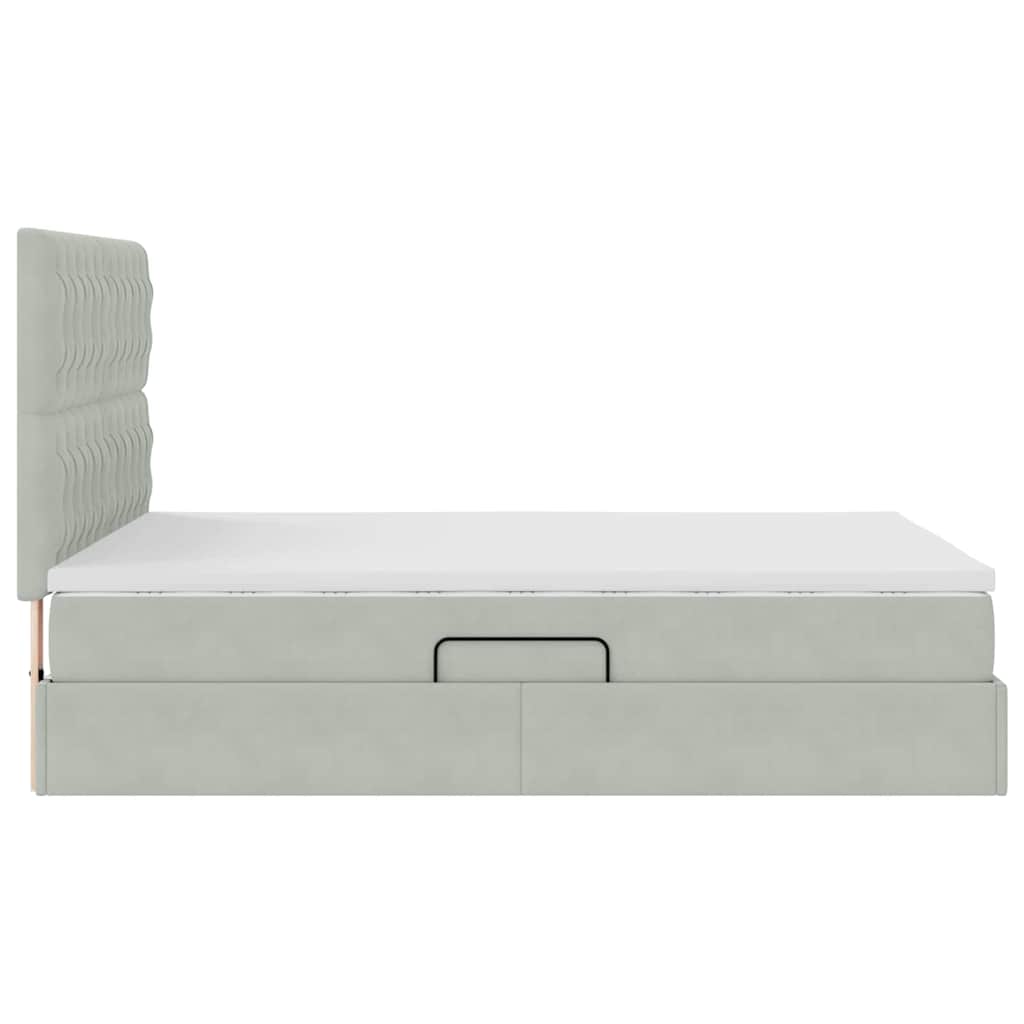 Letto con contenitore e materasso Grigio chiaro 140 x 200 cm | homemem39