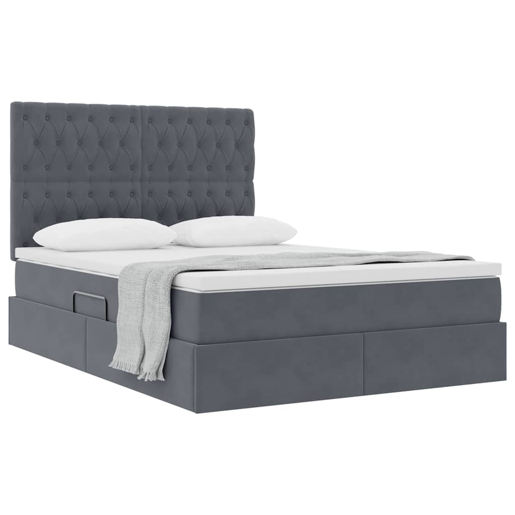Letto con contenitore e materasso Grigio scuro 140 x 200 cm | homemem39