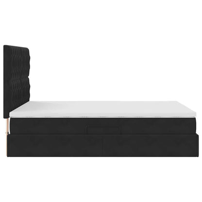 Letto con contenitore e materasso Nero 140 x 200 cm Velluto | homemem39