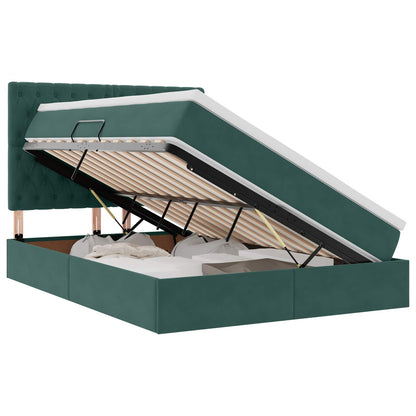 Letto con contenitore e materasso Verde Scuro 140 x 200 cm | homemem39