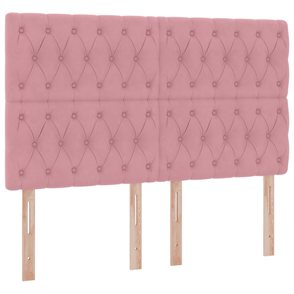 Letto con contenitore e materasso Rosa 140 x 200 cm Velluto | homemem39