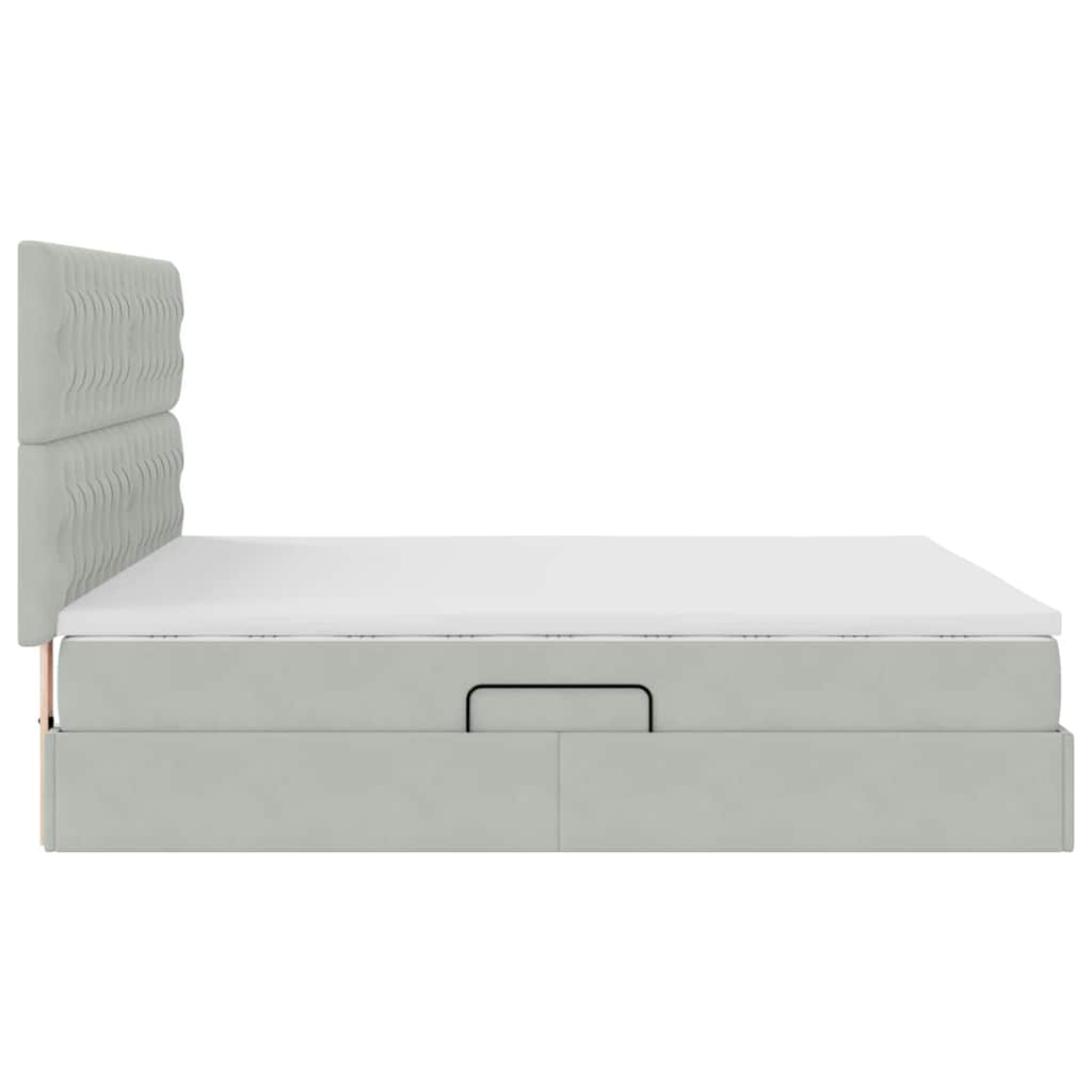 Letto con contenitore e materasso Grigio chiaro 160 x 200 cm | homemem39