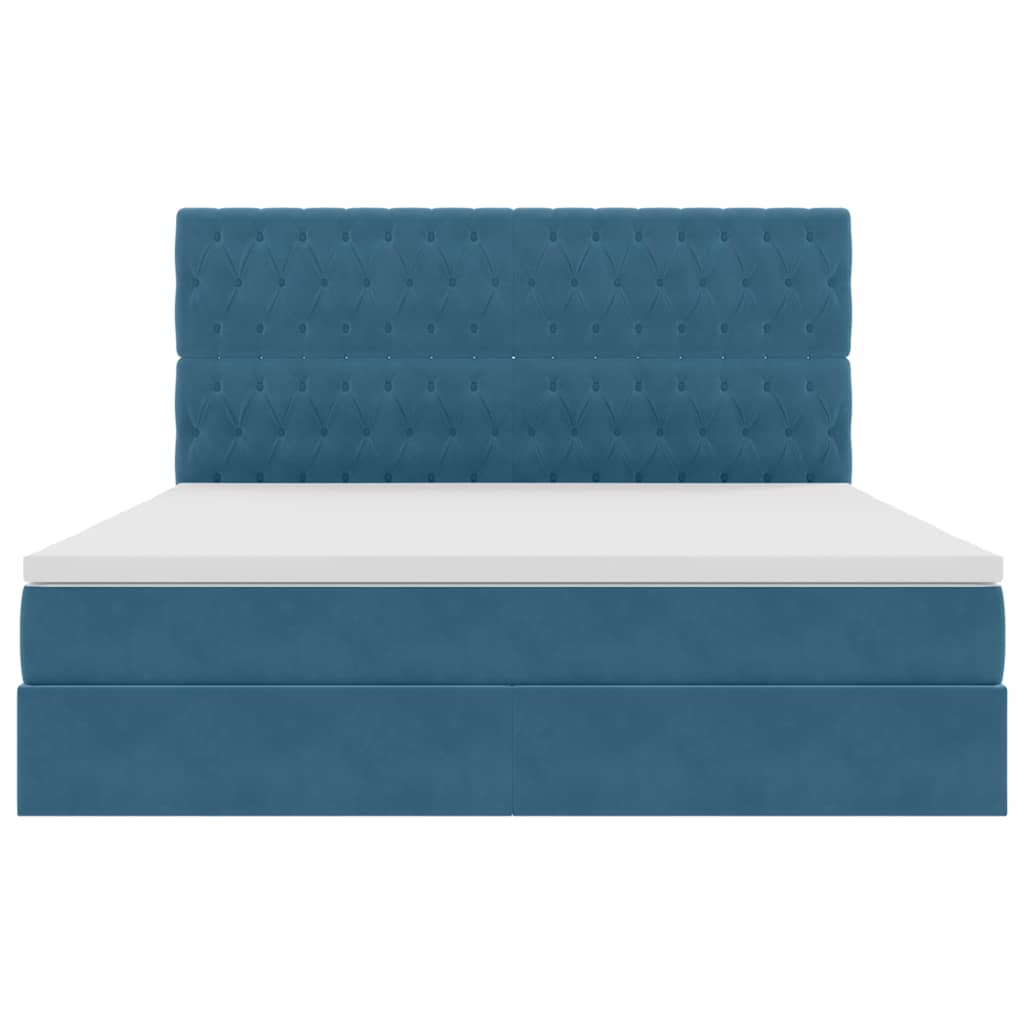 Letto con contenitore e materasso Blu Scuro 160 x 200 cm | homemem39