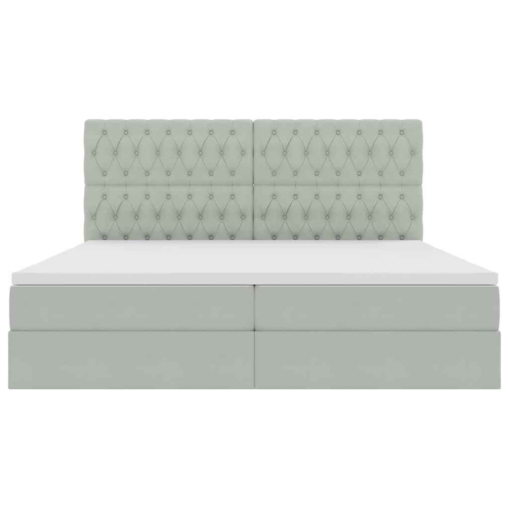 Letto con contenitore e materasso Grigio chiaro 200 x 200 cm | homemem39