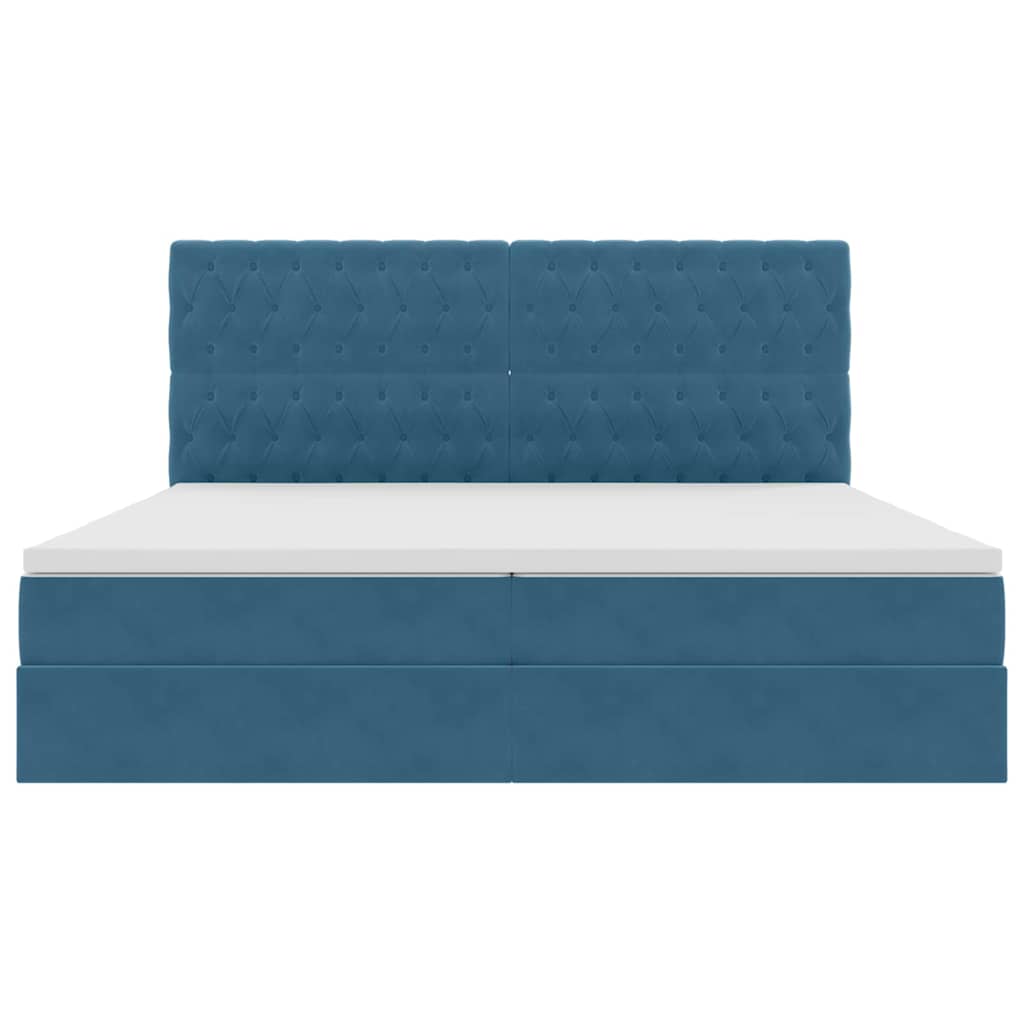Letto con contenitore e materasso Blu Scuro 200 x 200 cm | homemem39