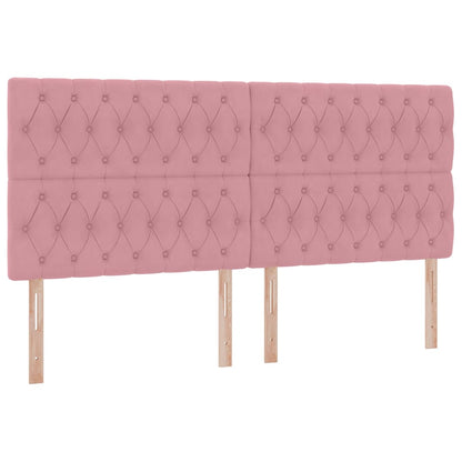 Letto con contenitore e materasso Rosa 200 x 200 cm Velluto | homemem39