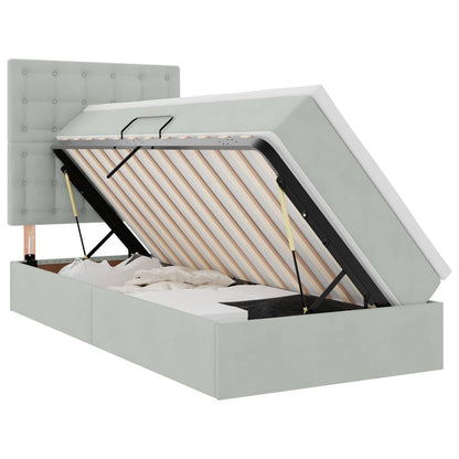 Letto con contenitore e materasso Grigio chiaro 90 x 190 cm | homemem39