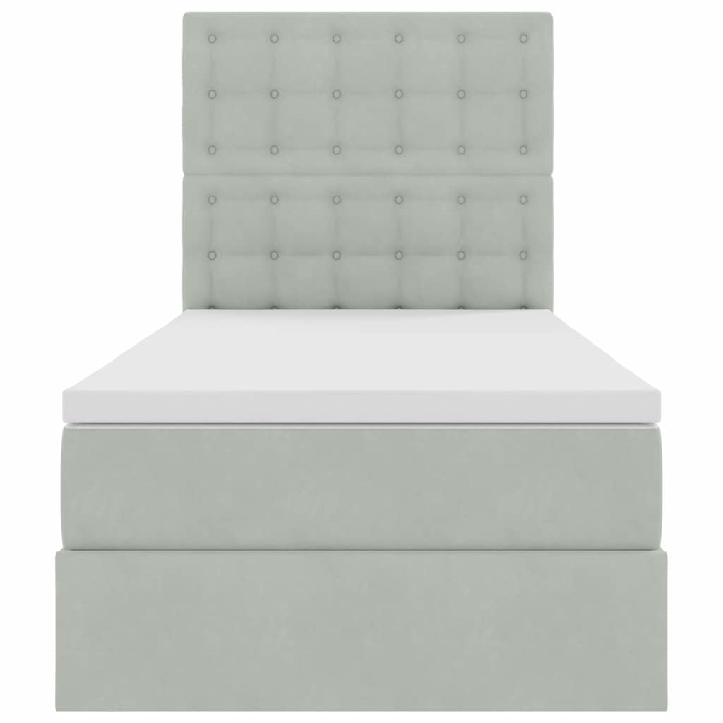 Letto con contenitore e materasso Grigio chiaro 90 x 190 cm | homemem39