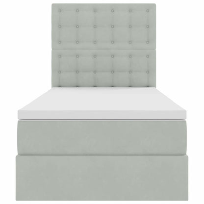 Letto con contenitore e materasso Grigio chiaro 90 x 190 cm | homemem39