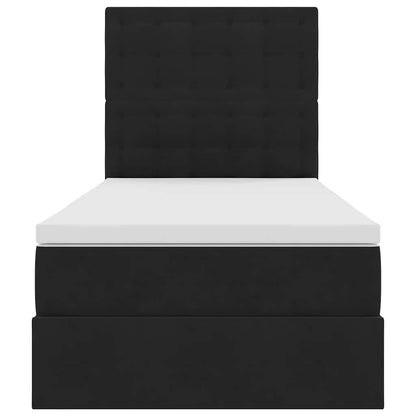 Letto con contenitore e materasso Nero 90 x 190 cm Velluto | homemem39