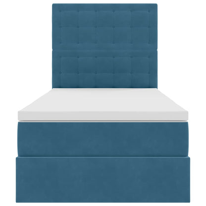 Letto con contenitore e materasso Blu Scuro 90 x 190 cm Velluto | homemem39