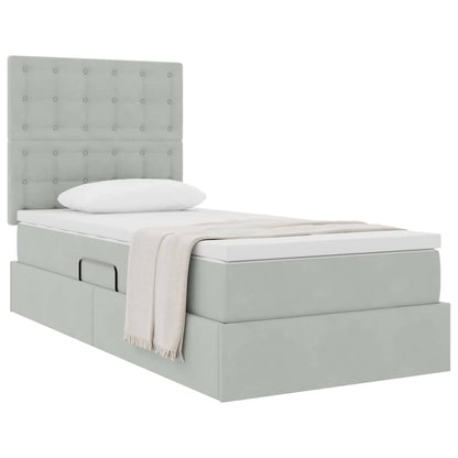 Letto con contenitore e materasso Grigio chiaro 90 x 200 cm | homemem39