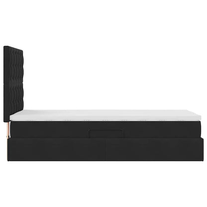 Letto con contenitore e materasso Nero 90 x 200 cm Velluto | homemem39
