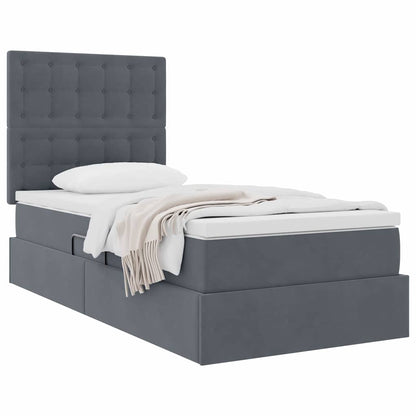 Letto con contenitore e materasso Grigio scuro 100 x 200 cm | homemem39
