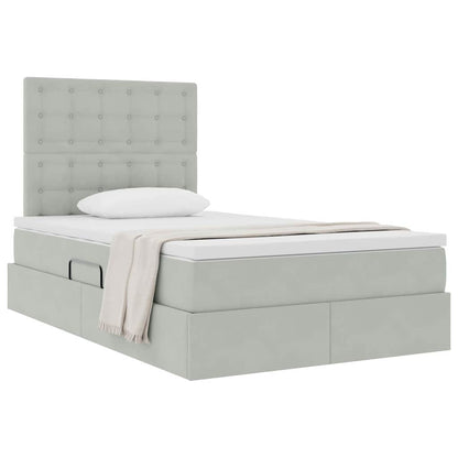 Letto con contenitore e materasso Grigio chiaro 120 x 190 cm | homemem39