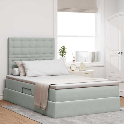 Letto con contenitore e materasso Grigio chiaro 120 x 200 cm | homemem39