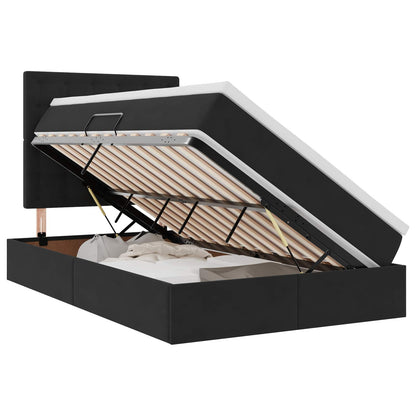 Letto con contenitore e materasso Nero 120 x 200 cm Velluto | homemem39