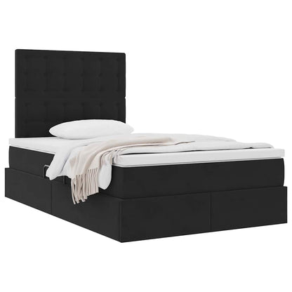 Letto con contenitore e materasso Nero 120 x 200 cm Velluto | homemem39