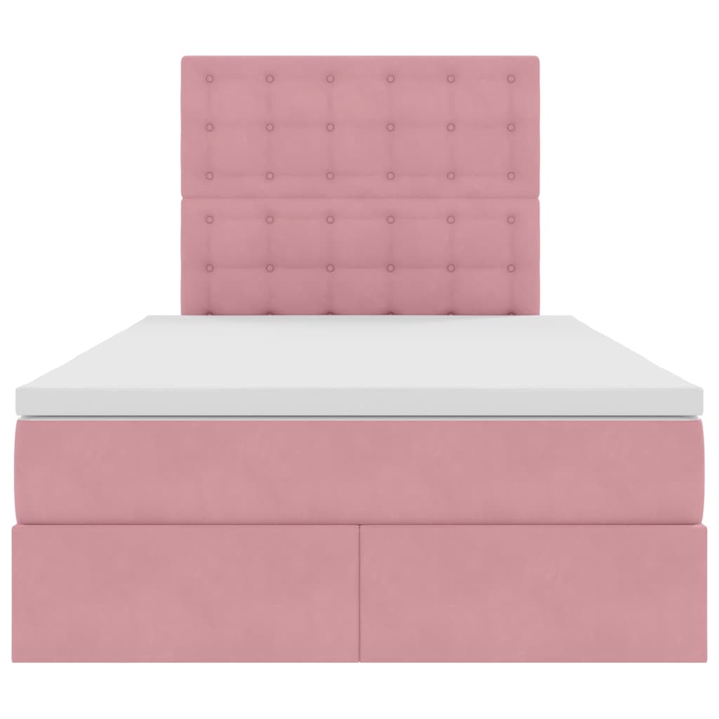 Letto con contenitore e materasso Rosa 120 x 200 cm Velluto | homemem39