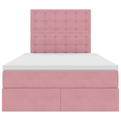 Letto con contenitore e materasso Rosa 120 x 200 cm Velluto | homemem39
