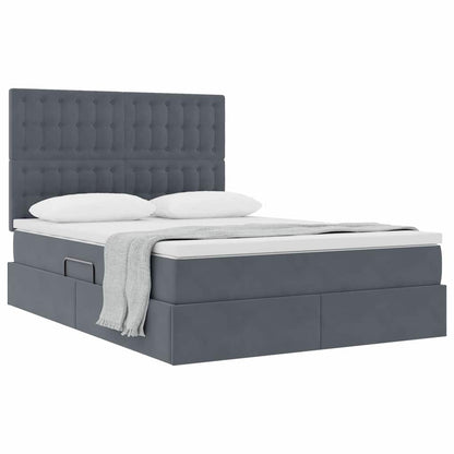 Letto con contenitore e materasso Grigio scuro 140 x 190 cm | homemem39