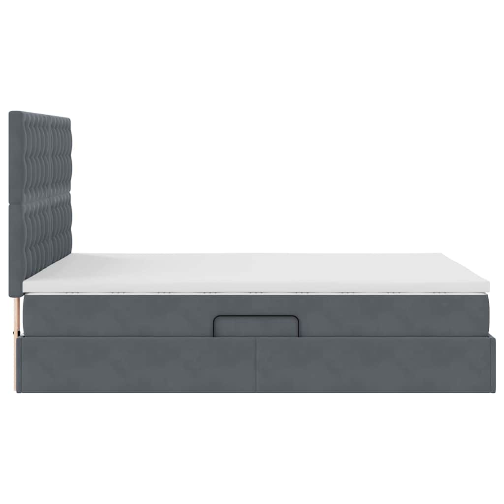 Letto con contenitore e materasso Grigio scuro 140 x 190 cm | homemem39