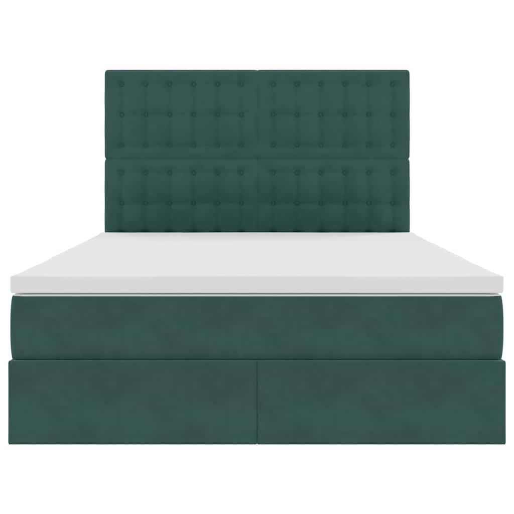 Letto con contenitore e materasso Verde Scuro 140 x 190 cm