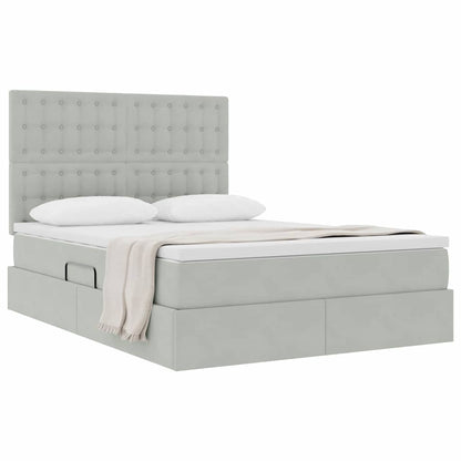 Letto con contenitore e materasso Grigio chiaro 140 x 200 cm | homemem39