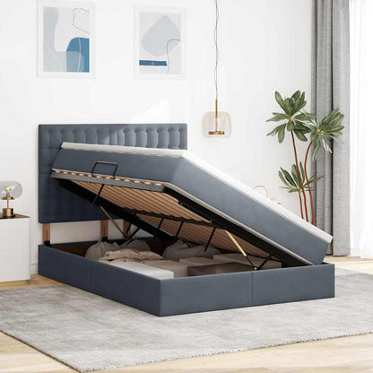 Letto con contenitore e materasso Grigio scuro 140 x 200 cm | homemem39