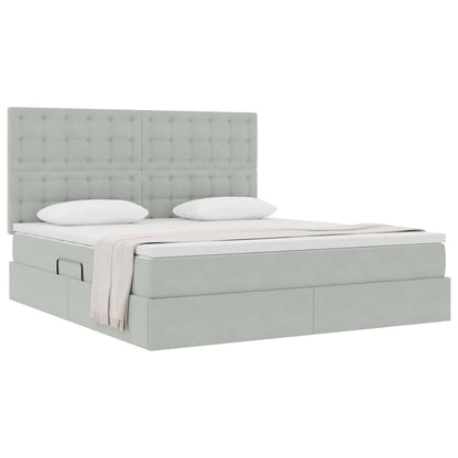Letto con contenitore e materasso Grigio chiaro 180 x 200 cm | homemem39